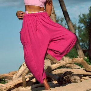 Free People Fuchsia Pink Quinn Wide Leg Pants S
